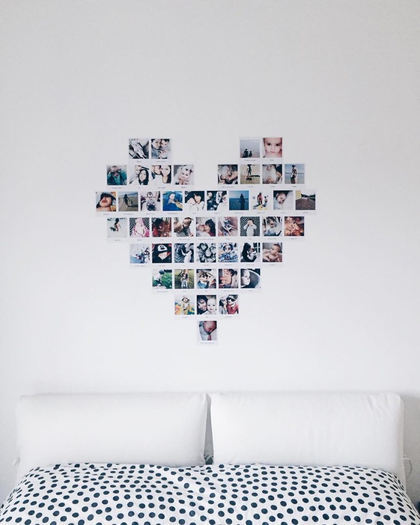painel de fotos romantica na parede - ideia de presente para o dia dos namorados