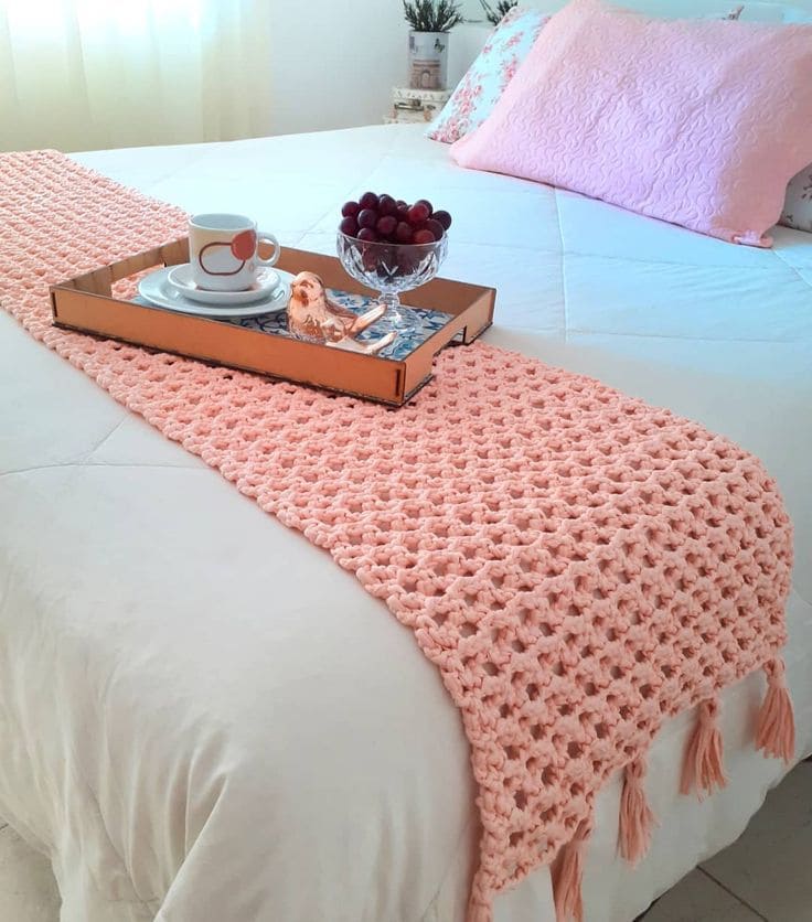 manta de crochê deixa sua cama linda