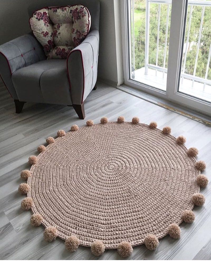 inspiração de tapete de crochê usado na decoração da sua casa